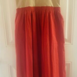 Ethos 100% cotton orange and Cream Women's Skirt